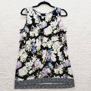 Tank Tunic J Jill Lavender Floral Bloomcore Fairy Casual Chic Edgy Y2K Size XS